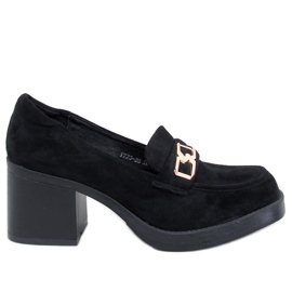 Corinai Black högklackade loafers svart