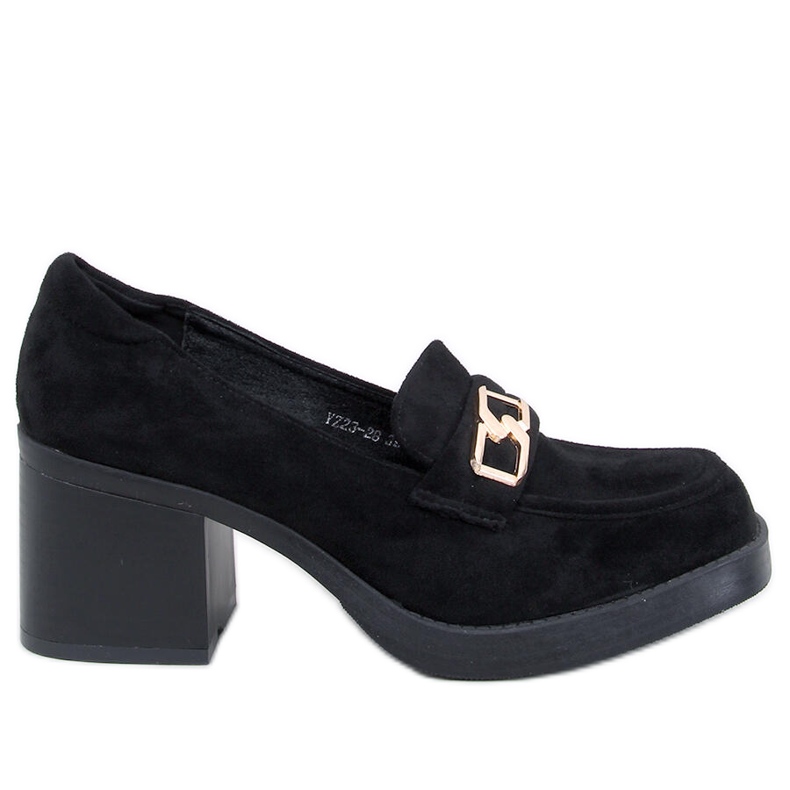 Corinai Black högklackade loafers svart