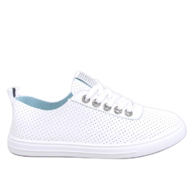 Pluss All White genombrutna sneakers för kvinnor vit