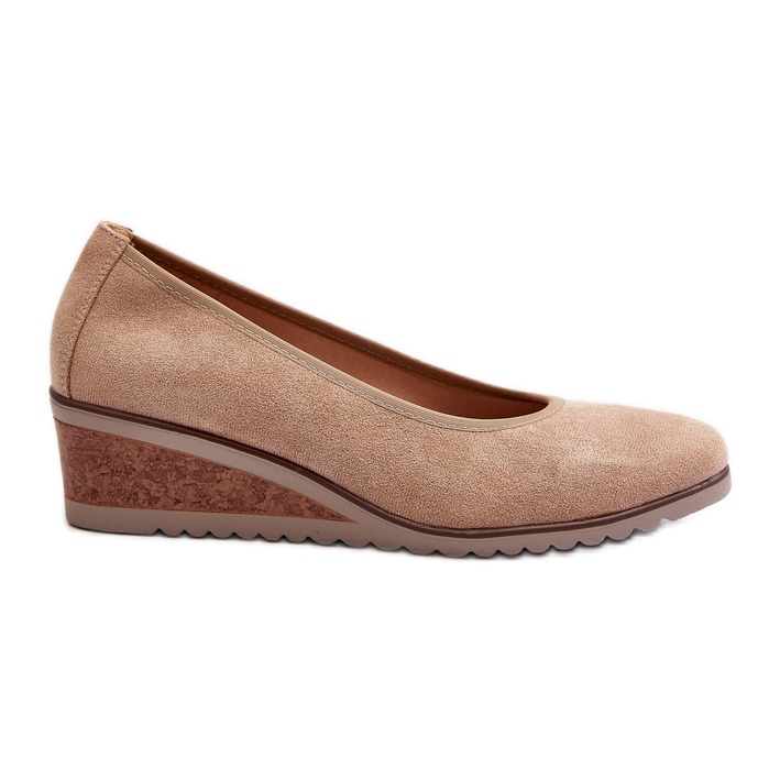 Vinceza Beige Belli Wedge Skor för kvinnor