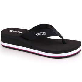 Svarta wedge flipflops för kvinnor Big Star JJ274A332