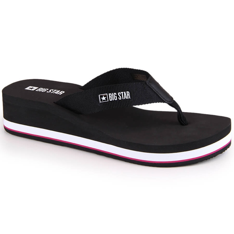Svarta wedge flipflops för kvinnor Big Star JJ274A332