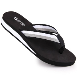 Svarta kilflipflops för kvinnor Big Star LL274781