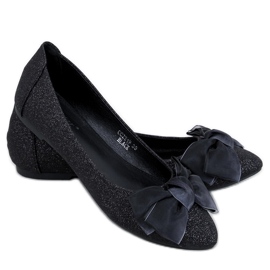 Eleganta Betzi Black glitterballerinor svart