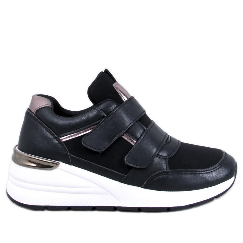 Moulton Black wedge sneakers med kardborreband svart