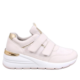 Moulton Beige wedge sneakers med kardborreband