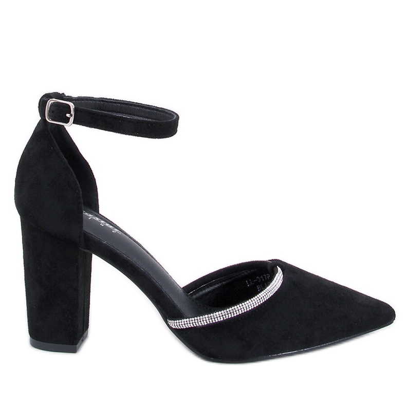 Ingrid Black högklackade pumps med strass svart