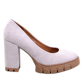 Angela Grey pumps med hög klack och plattform grå