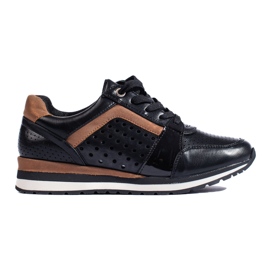 Daszyński svarta genombrutna sneakers för kvinnor