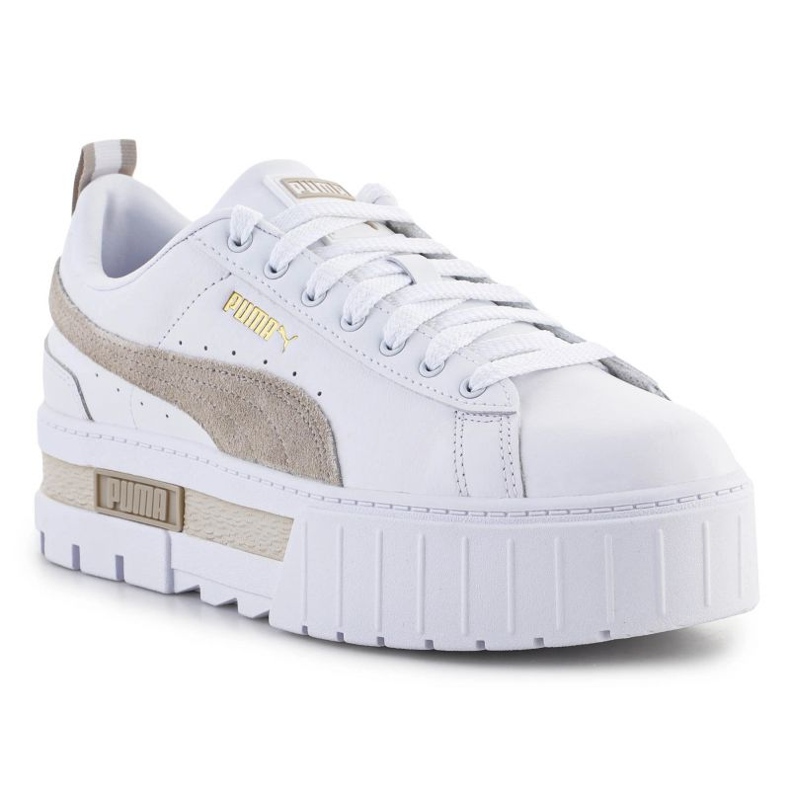 Puma Mayze Lth platform W skor 381983-02 vit