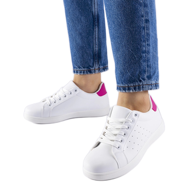 Vita och rosa Bourassa sneakers