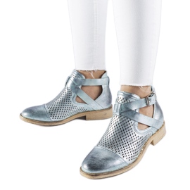 Gröna genombrutna, högskurna ankelboots från Kooter