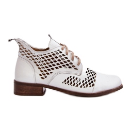 Zazoo 2704 Genombrutna stövlar i läder, vita