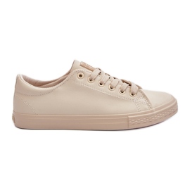 Klassiska sneakers i läder för kvinnor Beige Misima