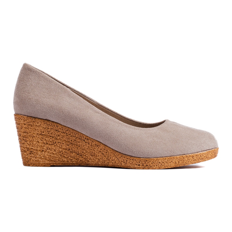 Mörkbeige wedge pumps