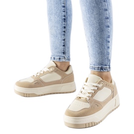 Ljusbeige Pomona plattformssneakers