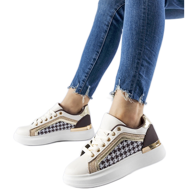 Briercliff bruna och beige glitter sneakers