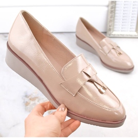 Slip-on wedge skor för kvinnor, beige, Vinceza 58266
