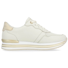 Sportskor i läder, damsneakers, beige Remonte D1322-60