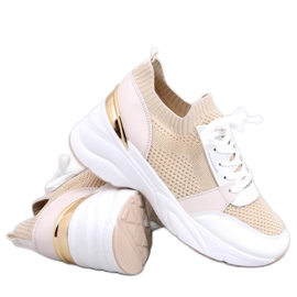 Davis Beige wedge sneakers