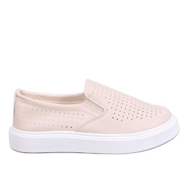 Towns Beige genombrutna slip-on sneakers