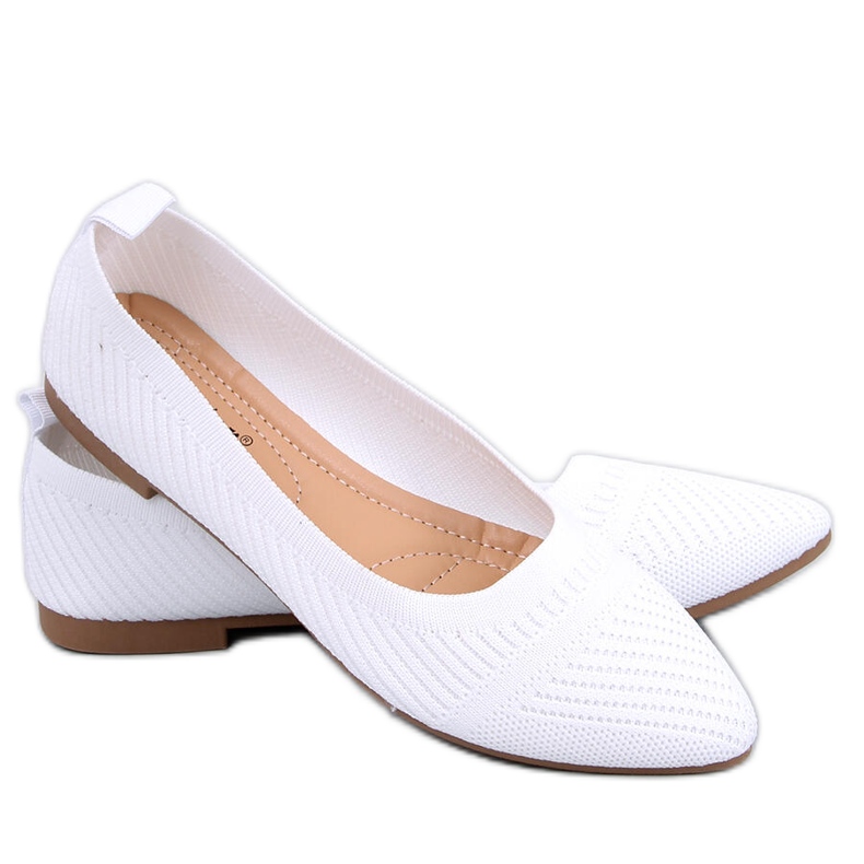 Kayla White vävda balettlägenheter vit