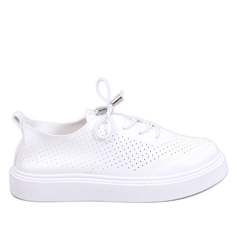 Zinder White genombrutna sneakers vit
