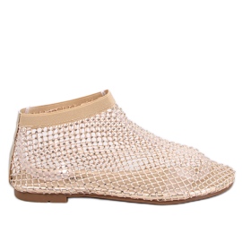 Peyton Gold-sandaler i mesh med strass beige