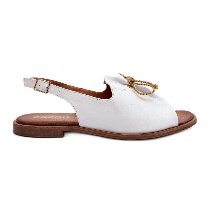 Zazoo 2898 Läder Platta Sandaler Vit