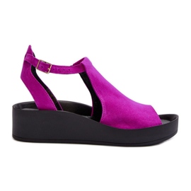 Zazoo 2914 Damsandaler Mocka Fuchsia rosa