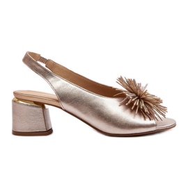 Lädersandaler Med Dekoration Laura Messi 2719 Guld gyllene