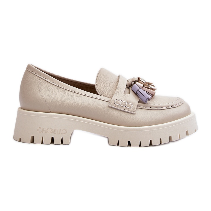 Damläder Loafers med fransar CheBello 3096 Beige