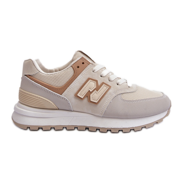 Beige Dam Sneakers Sportskor Alettesa