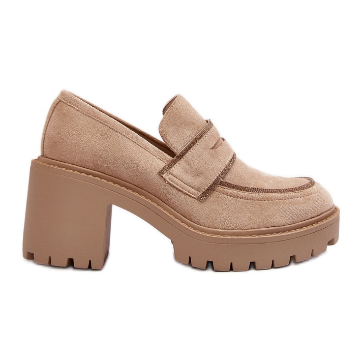 Beige Feneli chunky klackskor för kvinnor