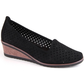 Genombrutna mockaskor för kvinnor, svarta Potocki SZ12306