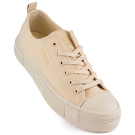 Beige plattformssneakers för kvinnor Big Star NN274854