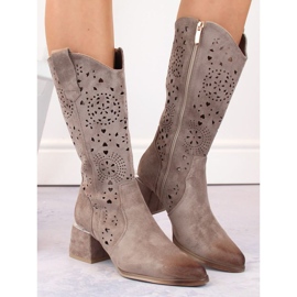 Potocki W WOL210B genombrutna stövlar i mocka, beige