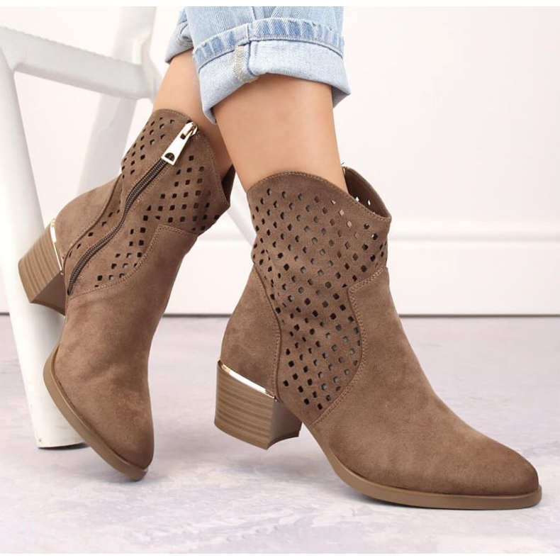 Vinceza W JAN265B mocka genombrutna cowboystövlar, bruna