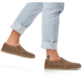 Genombrutna läderskor Rieker M RKR503A, beige