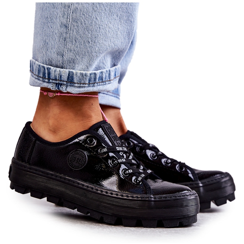 Fashionabla Lackade Sneakers Big Star KK274044 Svart