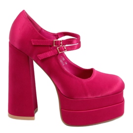 Prandi Fuchsia plattformspumpar i satin rosa