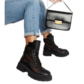 Svarta transparenta Waldeck-stövlar