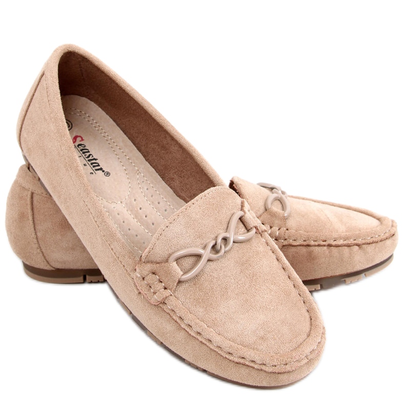 Saga Khaki loafers för kvinnor beige