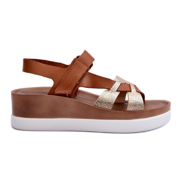 Zazoo 40397 Lädersandaler för kvinnor på plattformen, brun