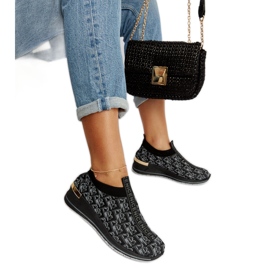 Svarta och gråa Slip On Tartano skor