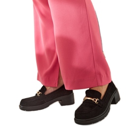 Sherie loafers i svart mocka