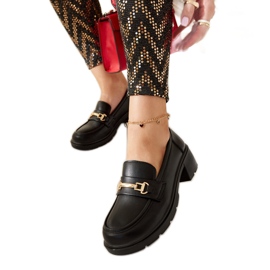 Svarta Sherie loafers med hög klack