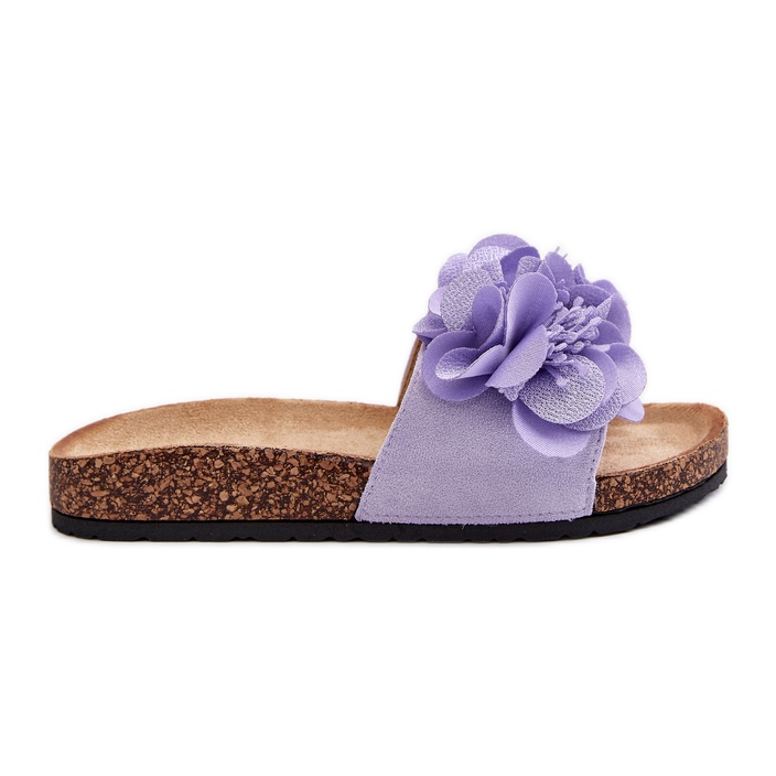 Damflipflops med blommor, lila Lulania violett
