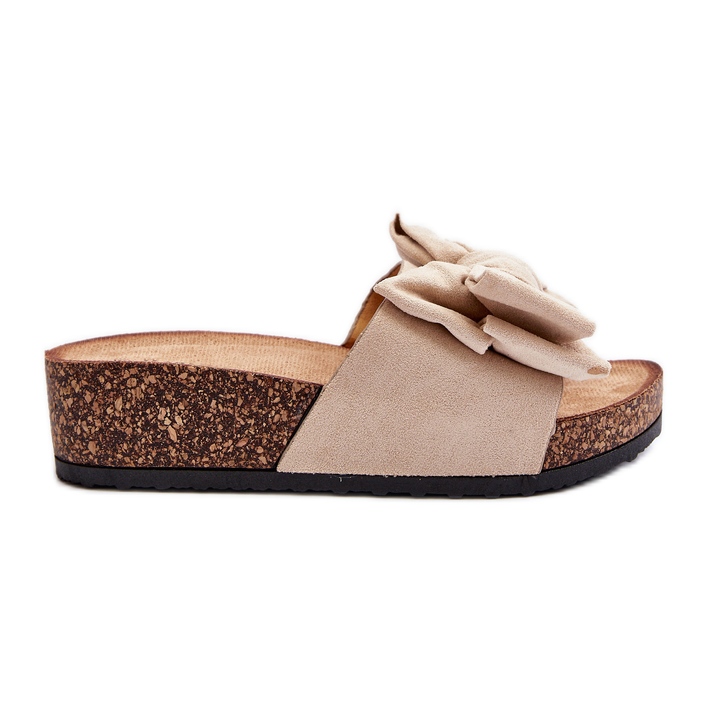Damflip-flops på en korkplattform med båge, Beige Tarena
