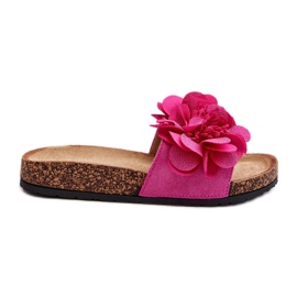 Flip Flops för kvinnor med blommor Fuchsia Lulania rosa